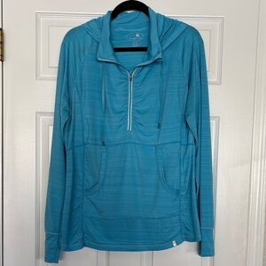 Blue Quarter-Zip Pullover Hoodie